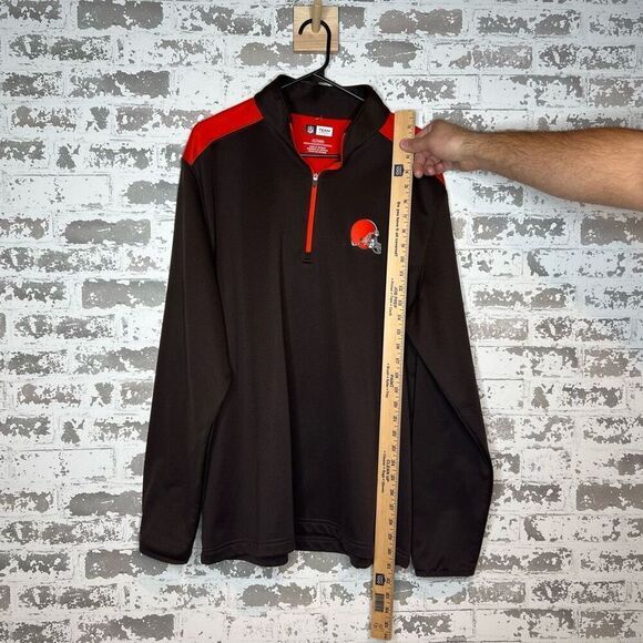 NFL team apparel Cleveland browns long sleeve 1/4 zip pullover - Picture 5 of 5